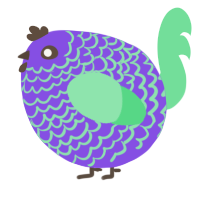 A blurple and spring chicken with a lace pattern