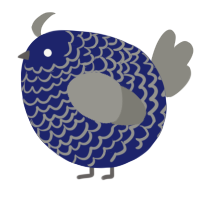 A navy and ash chicken with a lace pattern