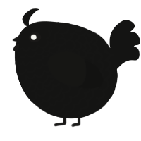 A black chicken with a lace pattern