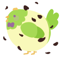 A cream and grass chicken with a head pattern