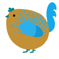 A gold and sky chicken with a half-lace pattern