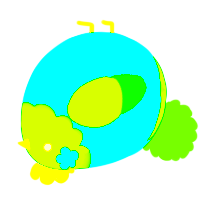 A mint and grass chicken with a head pattern