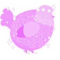 A lavender chicken with a double-lace pattern