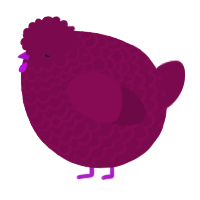 A wine chicken with a lace pattern