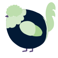A tumblr and gluppy chicken with a head pattern