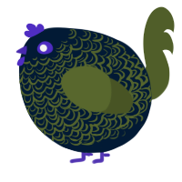 A tumblr and olive chicken with a double-lace pattern