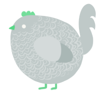 A silver chicken with a double-lace pattern