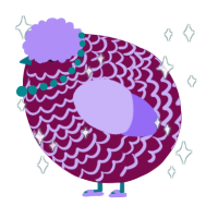 A wine and lilac chicken with a lace pattern