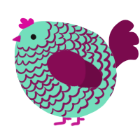 A mint and wine chicken with a lace pattern