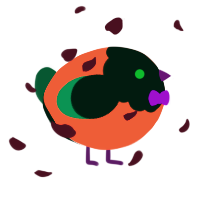 A sea and rose chicken with a head pattern