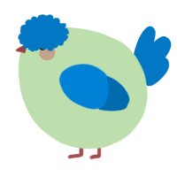 A gluppy and sapphire chicken