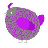 A ash and amethyst chicken with a lace pattern