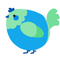 A sky and spring chicken with a head pattern