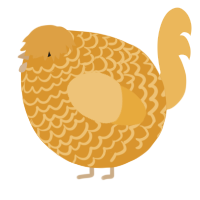A orange and honey chicken with a lace pattern