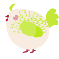A cream and lime chicken with a half-lace pattern