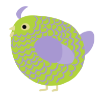 A indigo and olive chicken with a lace pattern