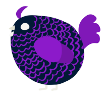 A tumblr and violet chicken with a lace pattern
