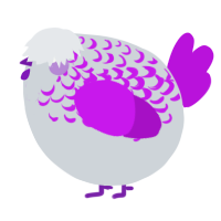 A mist and amethyst chicken with a half-lace pattern