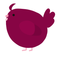 A maroon chicken