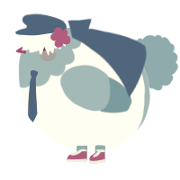 A mist and sky chicken with a head pattern