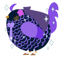 A tumblr and blurple chicken with a lace pattern