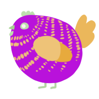 A amethyst and honey chicken with a bar pattern