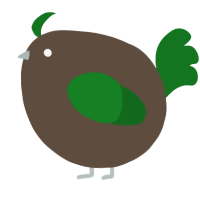 A bark and leaf chicken