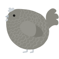 A ash chicken with a lace pattern