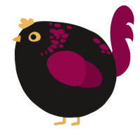 A sable and maroon chicken with a neck-speckle pattern