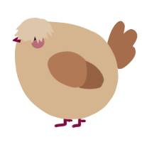 A beige and brown chicken