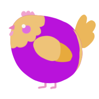 A amethyst and honey chicken with a head pattern