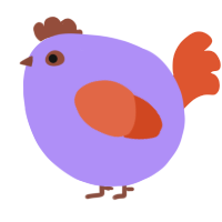 A lilac and vermilion chicken