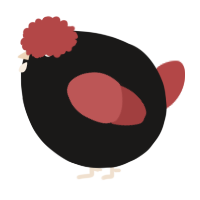 A sable and red chicken