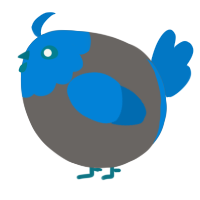 A grey and sapphire chicken with a head pattern