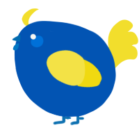 A ultramarine and yellow chicken