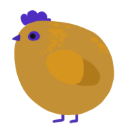 A gold and ochre chicken with a neck-speckle pattern