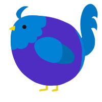 A indigo and sapphire chicken with a head pattern