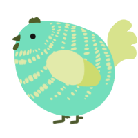 A mint and lemon chicken with a bar pattern