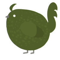 A olive chicken with a speckle pattern