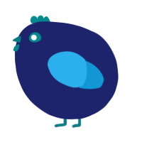 A navy and sky chicken