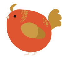 A vermilion and gold chicken with a neck-band pattern
