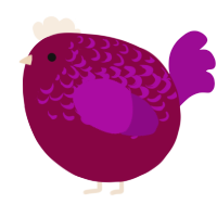 A maroon and plum chicken with a half-lace pattern