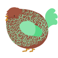 A russet and spring chicken with a double-lace pattern