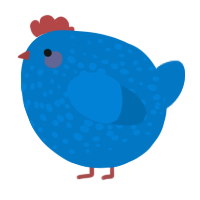A sapphire chicken with a speckle pattern