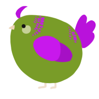 A chartreuse and amethyst chicken with a neck-band pattern
