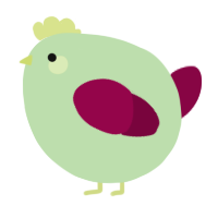A gluppy and maroon chicken