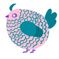 A rose and sea chicken with a lace pattern