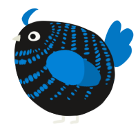 A sable and sapphire chicken with a bar pattern