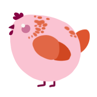 A rose and vermilion chicken with a neck-speckle pattern