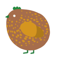 A brown and ochre chicken with a speckle pattern